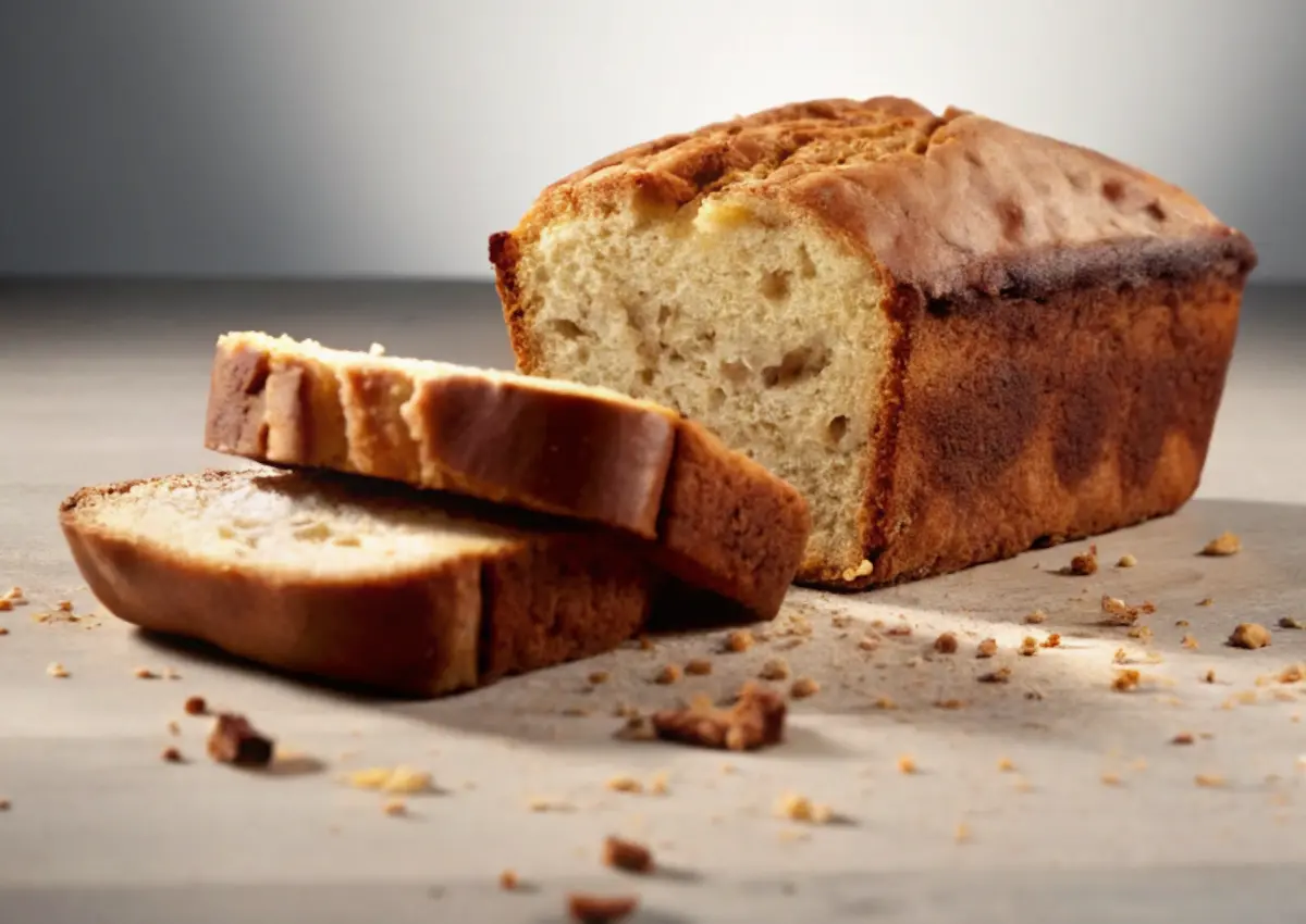 Freshly baked Angular Banana Bread, sliced and ready to serve, combining coding inspiration with a delicious twist on classic banana bread.