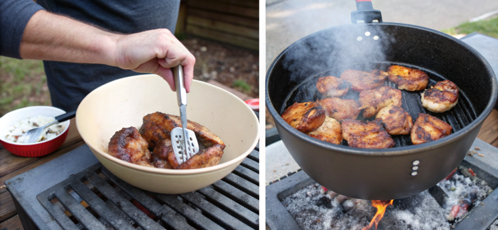 a step-by-step grid showing the process of smoked turkey tails