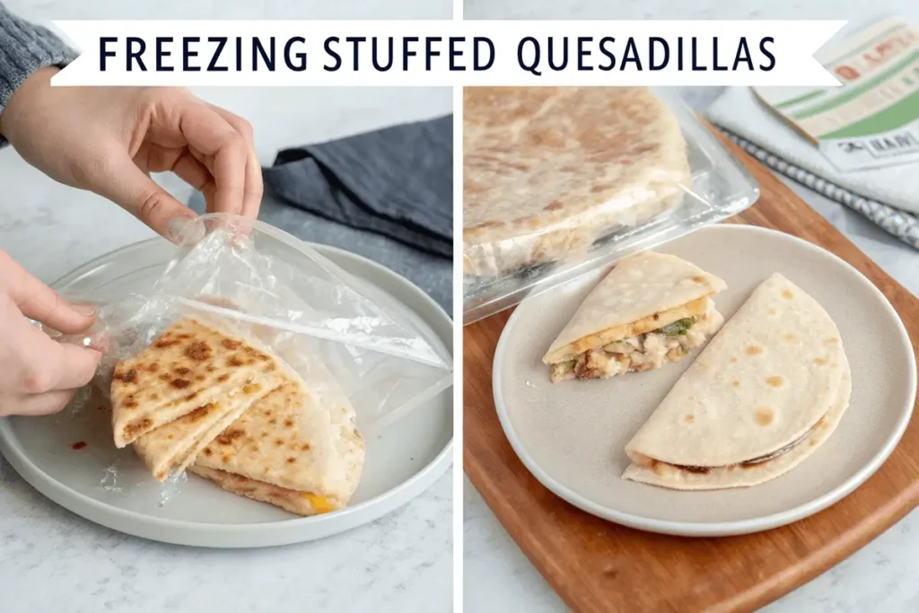 guide for freezing stuffed quesadillas.