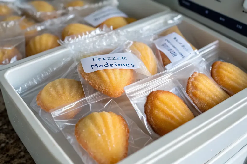Freezing madeleines in individual wraps to keep them fresh for months.