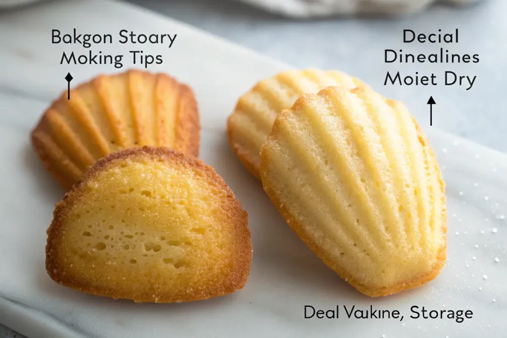Step-by-step guide on storing madeleines to keep them moist and fresh.