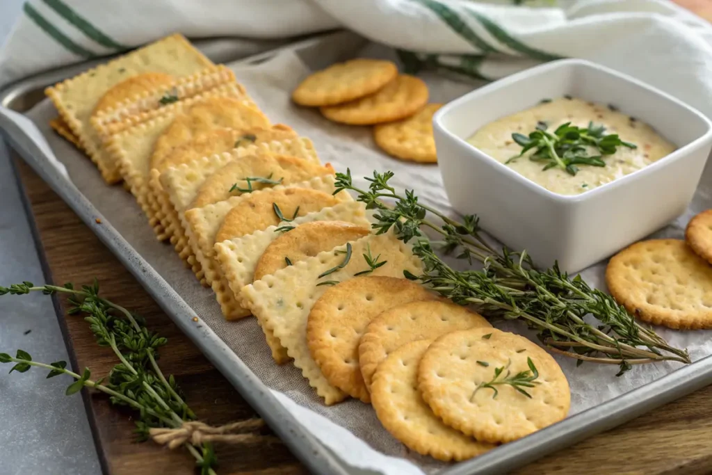 Crispy sourdough discard cheese crackers perfect for snacks or appetizers.