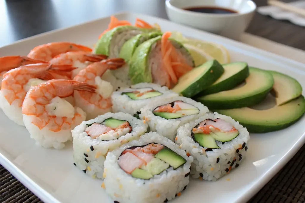 Boston roll vs. New York roll: ingredient comparison.