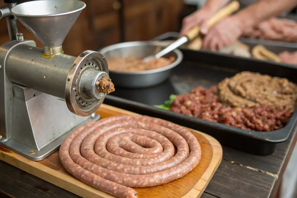 Stuffing casings for homemade summer sausage