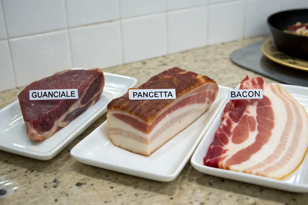 What meat is in carbonara? Guanciale vs. pancetta vs. bacon comparison