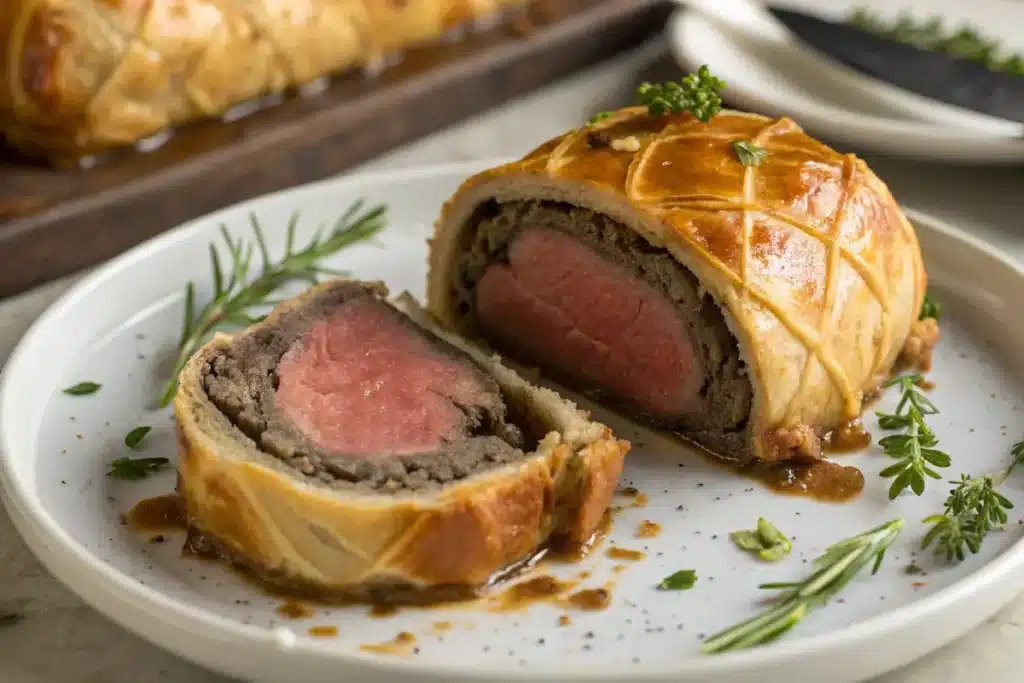 Beef Wellington, a famous European beef dish.