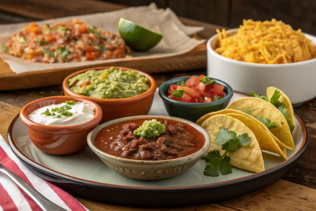 Toppings and sides for birria tacos