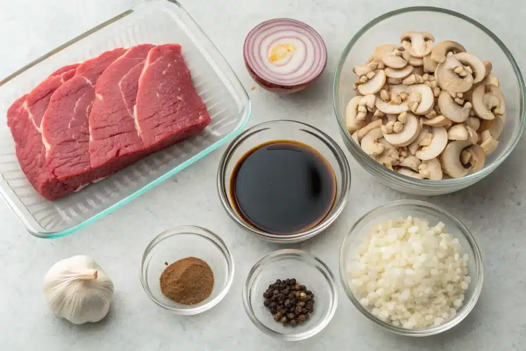 Ingredients for Pikes Peak beef roast slow-cooked recipe