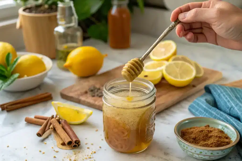 Stirring the Natural Mounjaro Drink – Easy Homemade Method