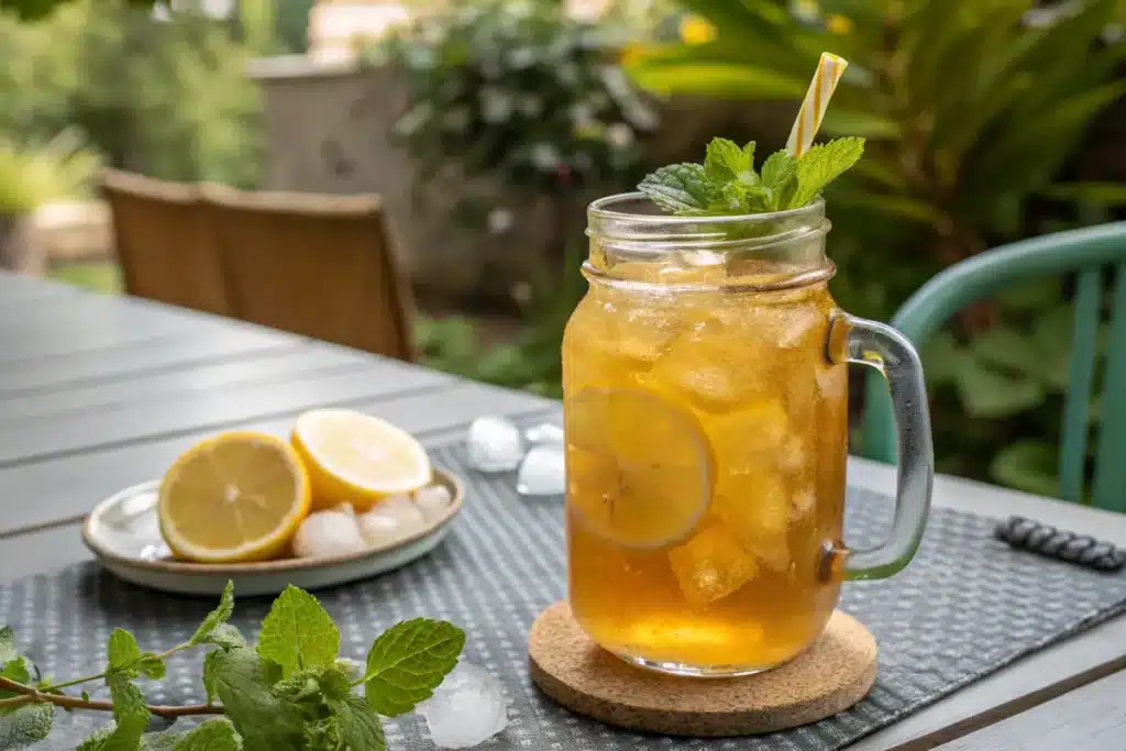 iced turmeric detox tea fat burning drink with lemon