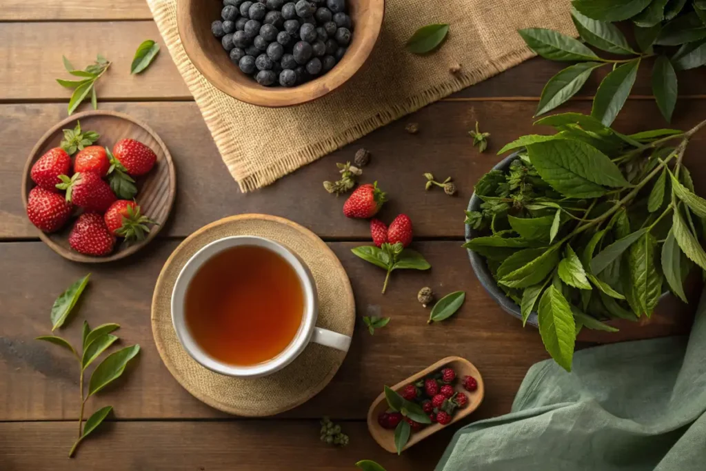 Green tea with mixed berries for fat burning