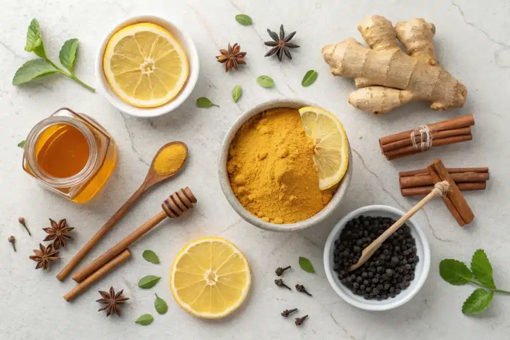 turmeric tea ingredients for fat burning and detox