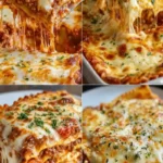Million dollar lasagna with layers of meat sauce and melted cheese